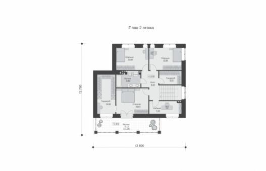 Двухэтажный дом с гаражом и террасой